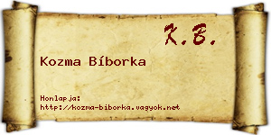Kozma Bíborka névjegykártya